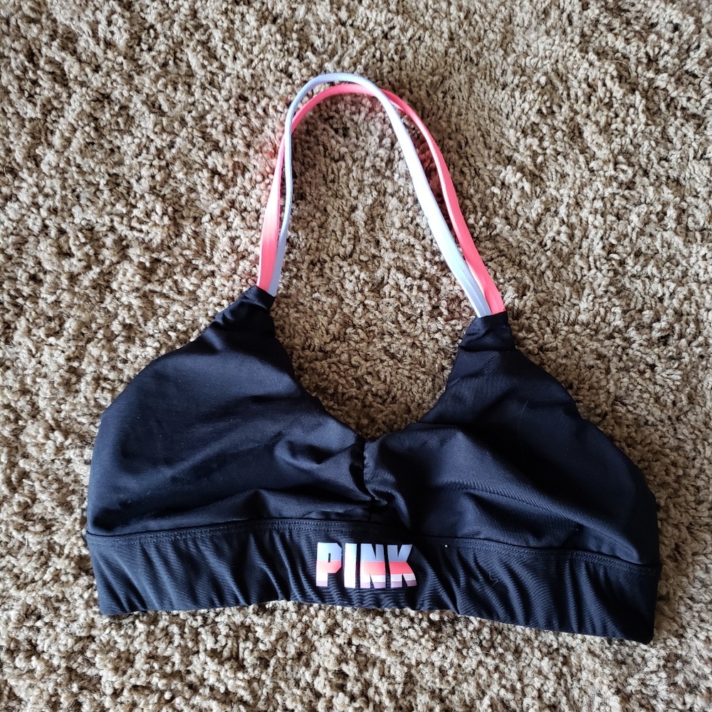 Pink sports bra